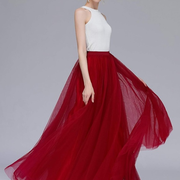 EllieHouse A Line Long Maxi Bridesmaid Tulle Skirt for Wedding Evening Party - Picture 4 of 6